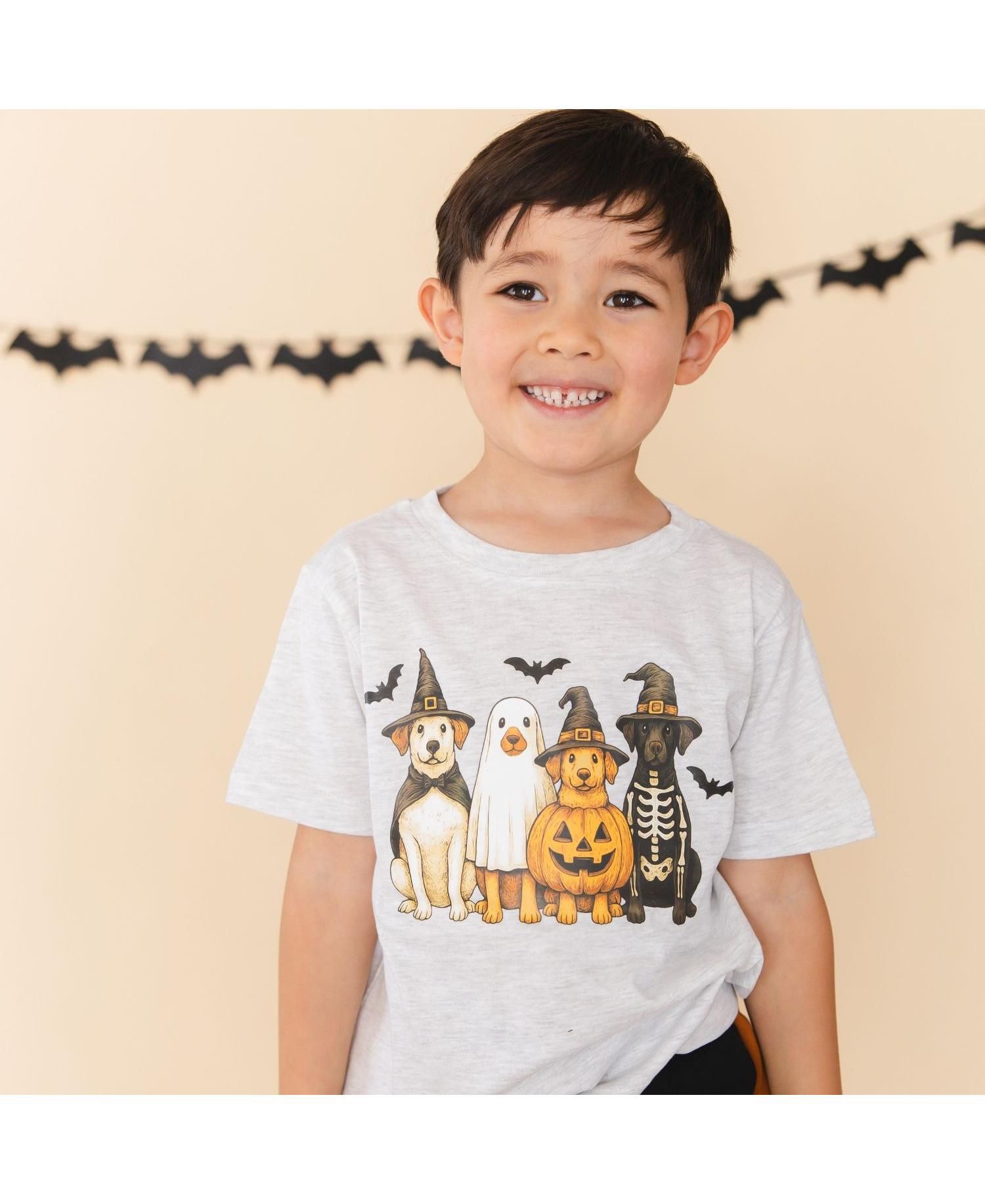 Big Boys 10 -12 Halloween Puppies Short Sleeve T-Shirt