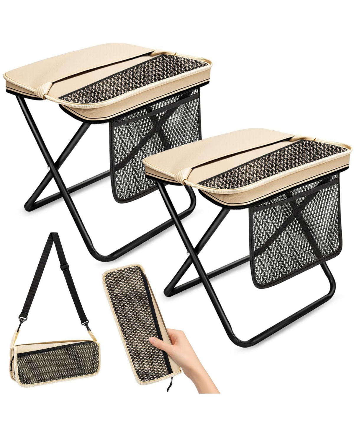 Aofar Foldable Stool Portable Camping Chair Heavy Duty