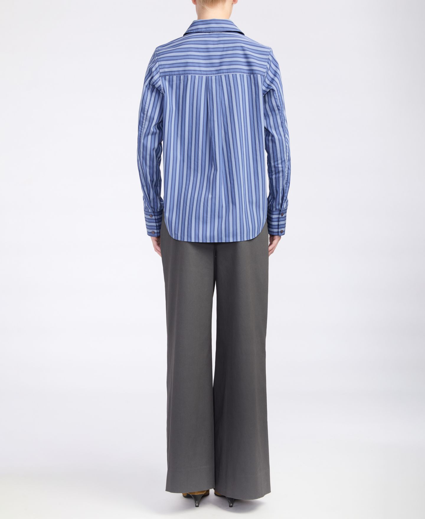 Мужская рубашка Derek Lam 10 Crosby Wesley Striped Relaxed-Fit Button-Down, цвет: Синий полосатый — фото 4