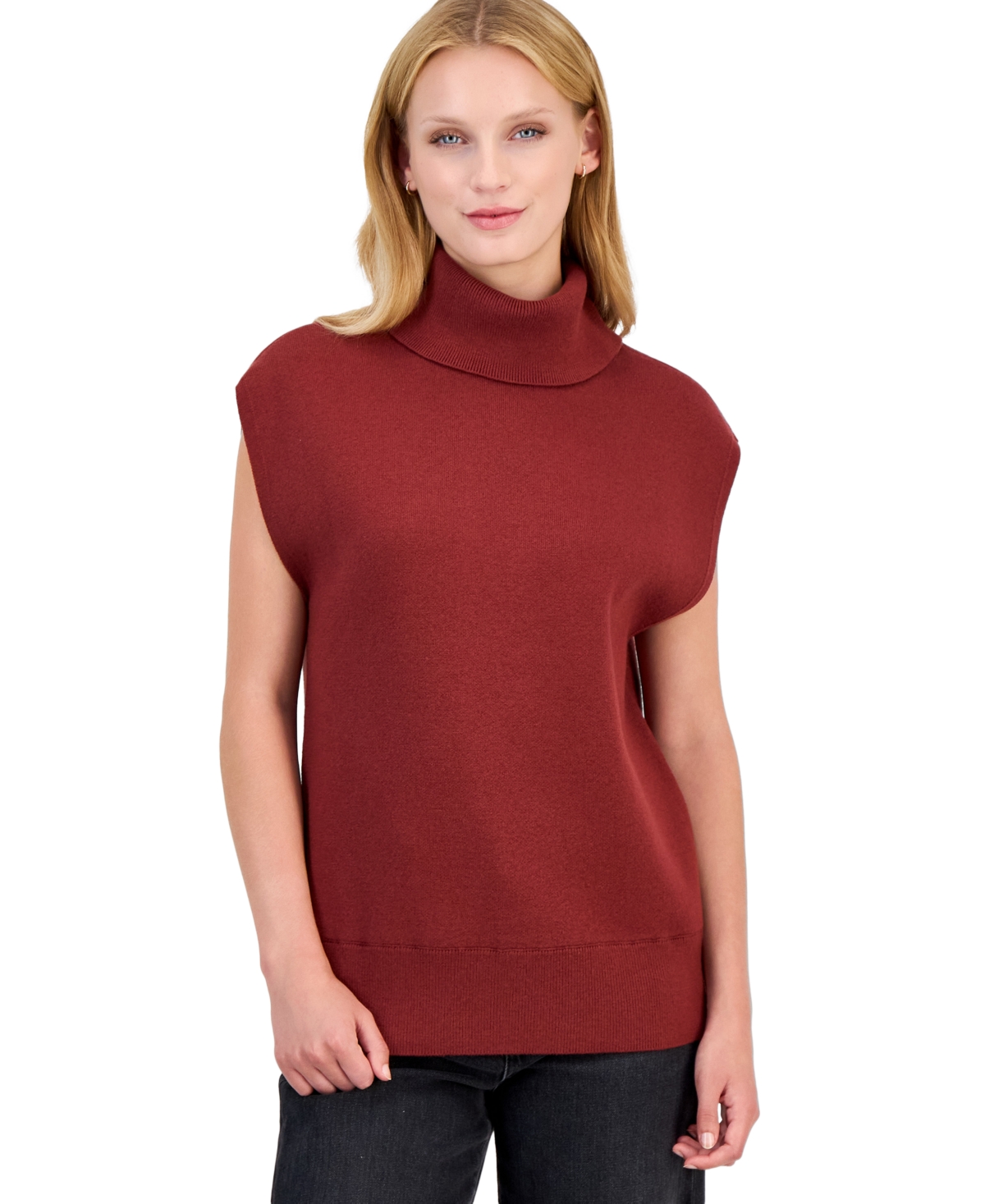 Derek Lam 10 Crosby Women's Contro Sleeveless Cotton-Wool Blend Turtleneck Sweater