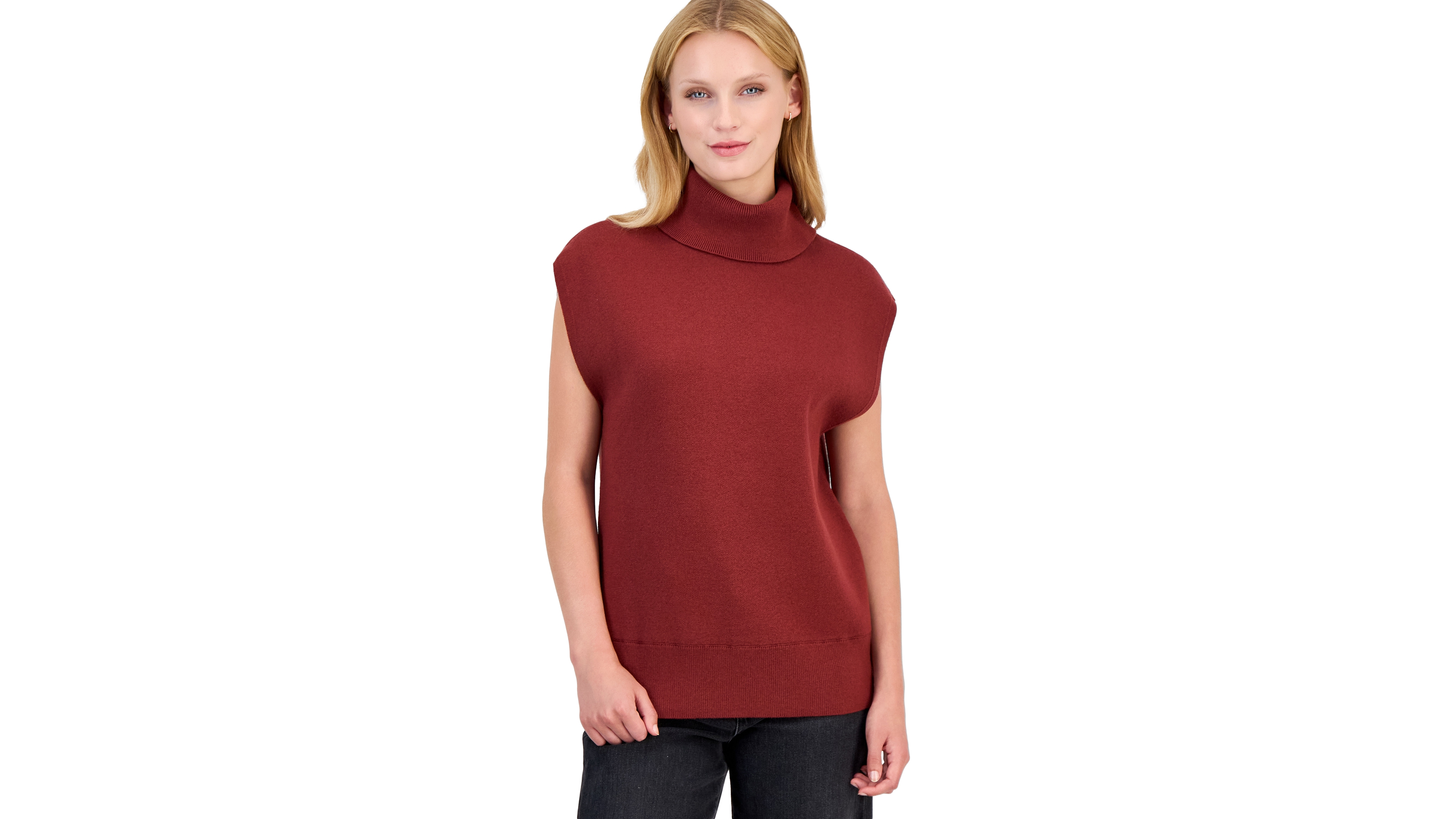 Derek Lam 10 Crosby Women's Contro Sleeveless Cotton-Wool Blend Turtleneck Sweater
