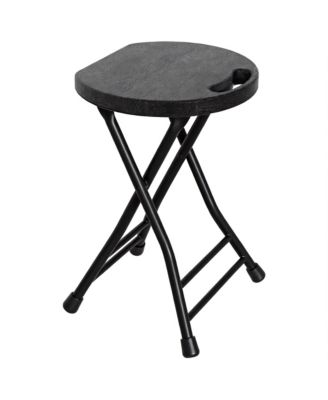 Folding Stool With Handle Non-slip Steel Plastic Collapsible