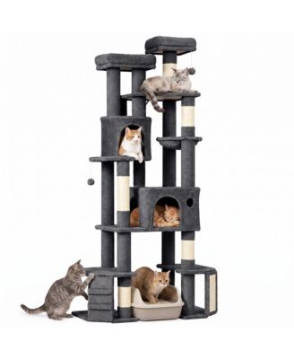 Extra Large Cat Tree Tower with Dual Baseboard for Large Adult Cats