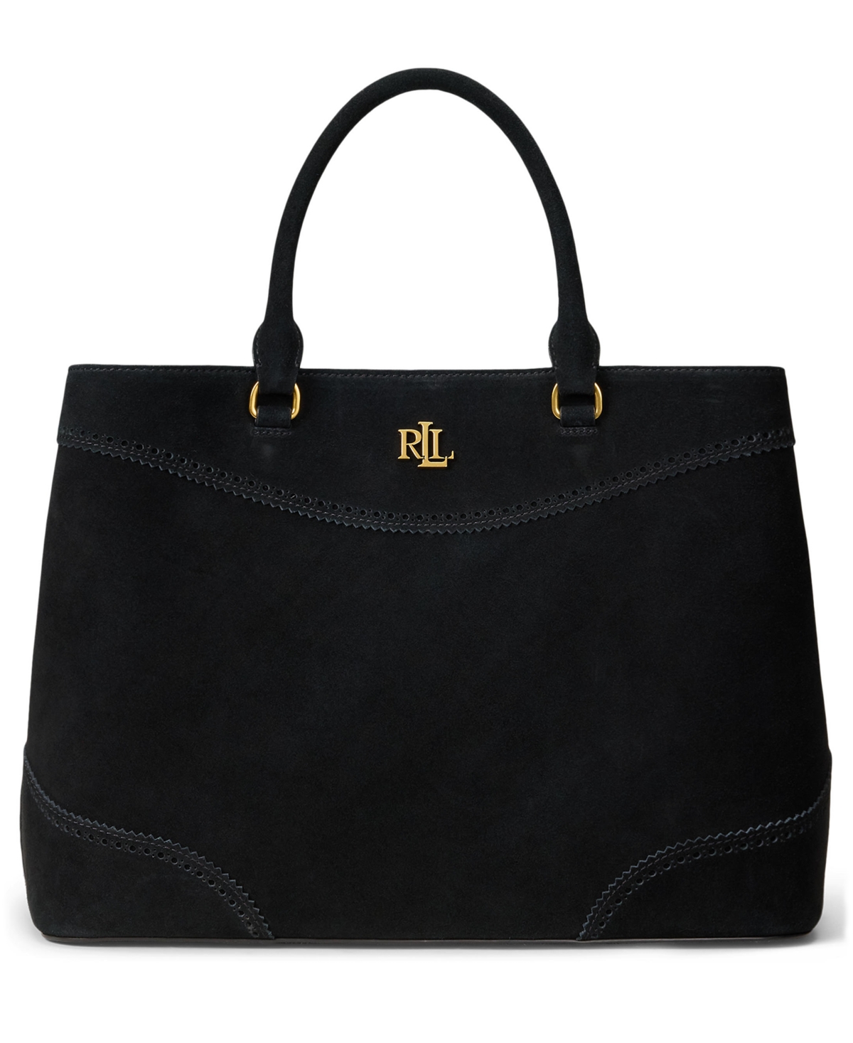 Lauren Ralph Marcy Suede Large Satchel Bag