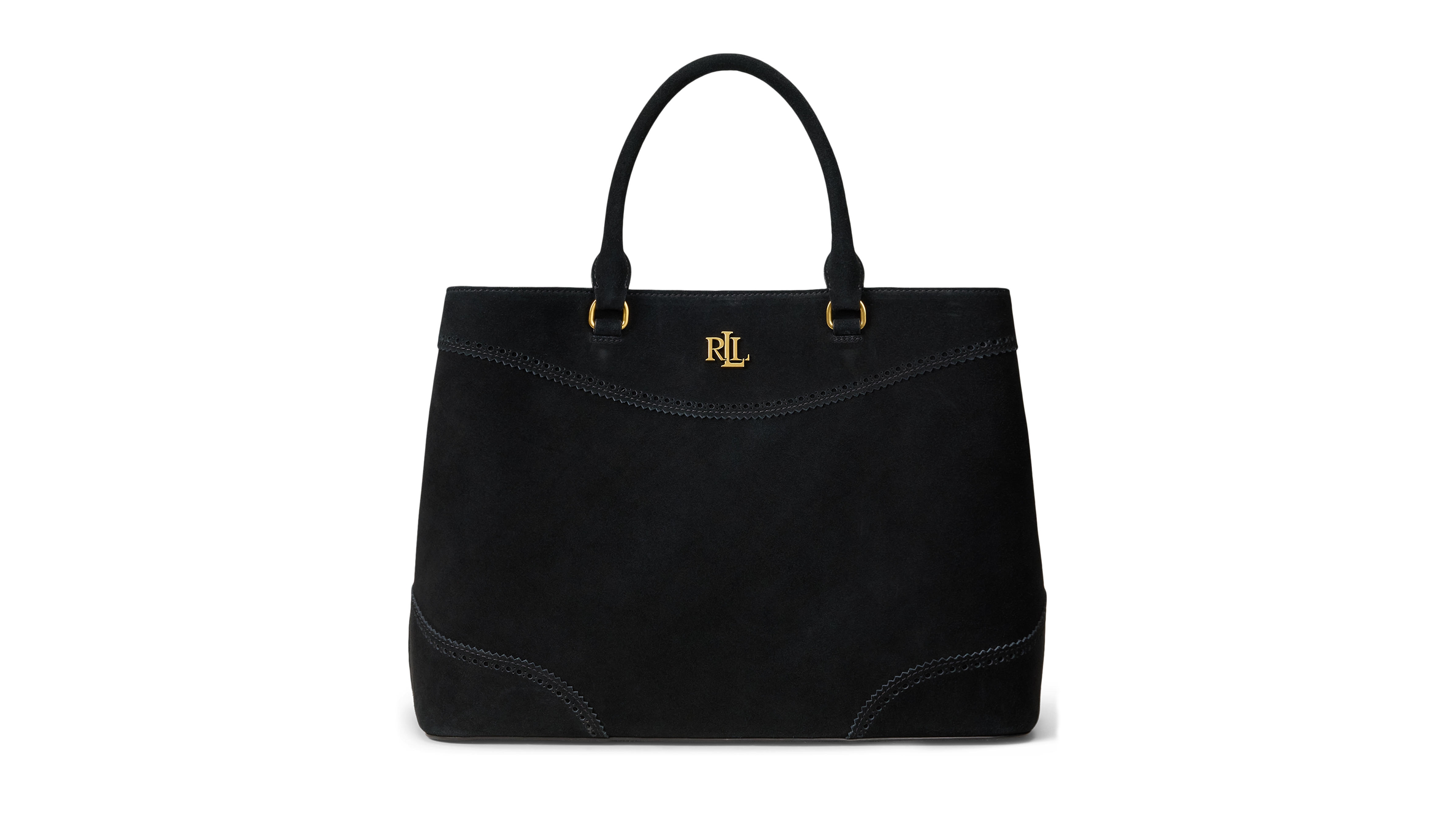 Lauren Ralph Marcy Suede Large Satchel Bag