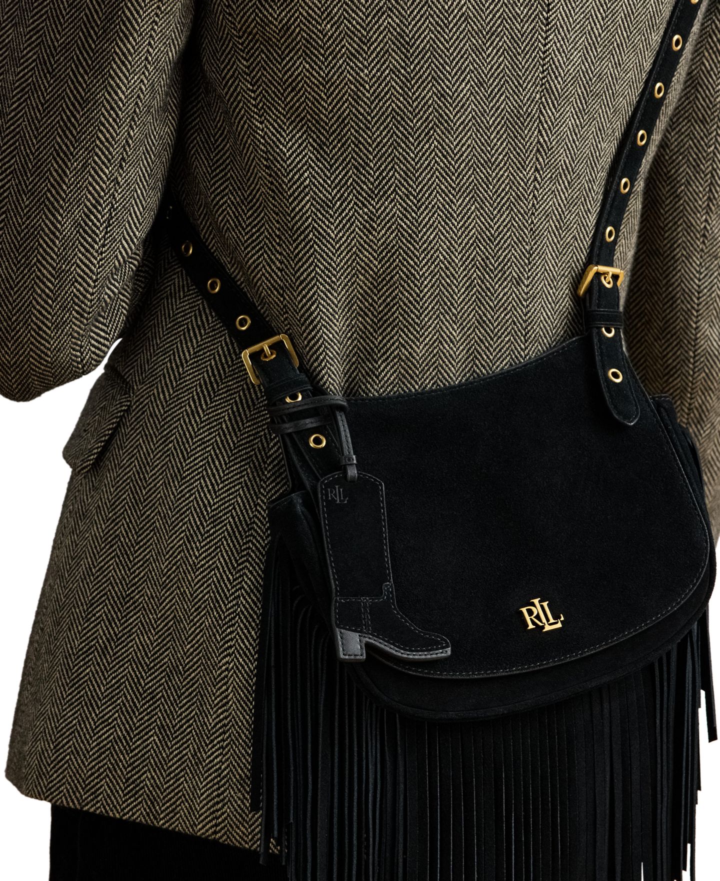 Женский брелок Lauren Ralph Lauren Suede Boot Charm, цвет: Чёрный — фото 2