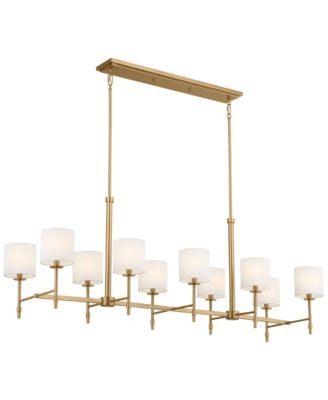 Ali 56 1/2" Wide Natural Brass 10-Light Linear Chandelier