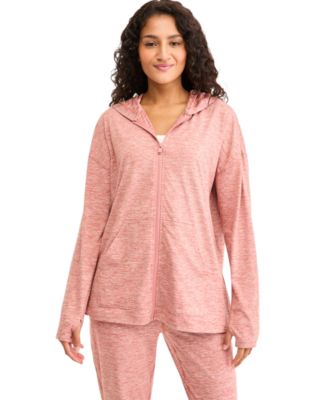 Women's Melange Lightweight Hooded Jacket