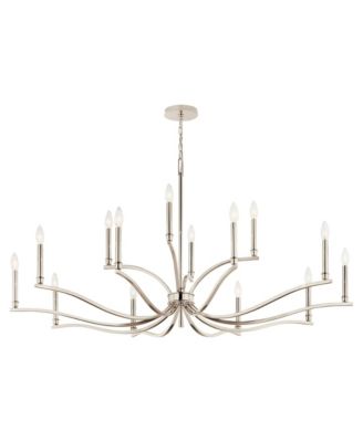 Malene 52 3/4"W Polished Nickel 14-Light Chandelier