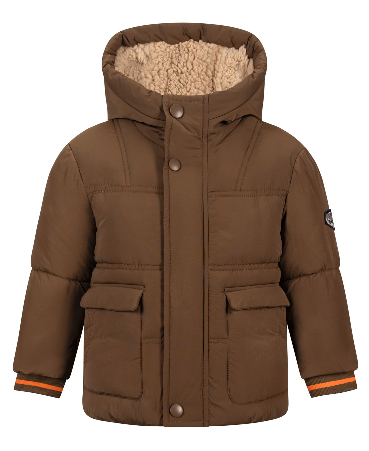 Baby Boys' Sherpa-Lined Quilted Hooded Jacket