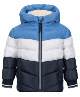 Baby Boys' Tricolor-Block Hooded Puffer Jacket