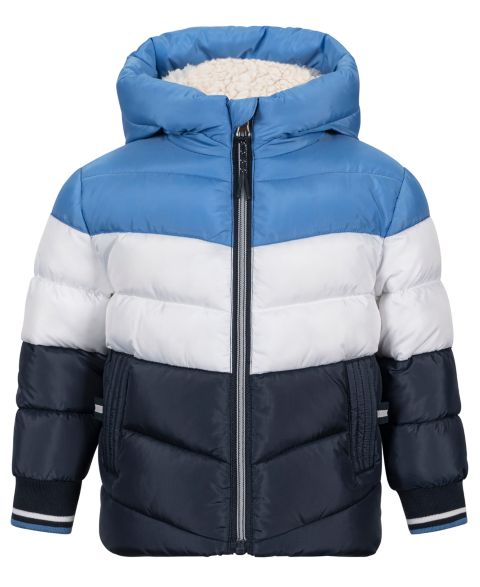 Куртка S Rothschild & CO Tricolor-Block Hooded Puffer Jacket для мальчиков-малышей, цвет: Тёмно-синий