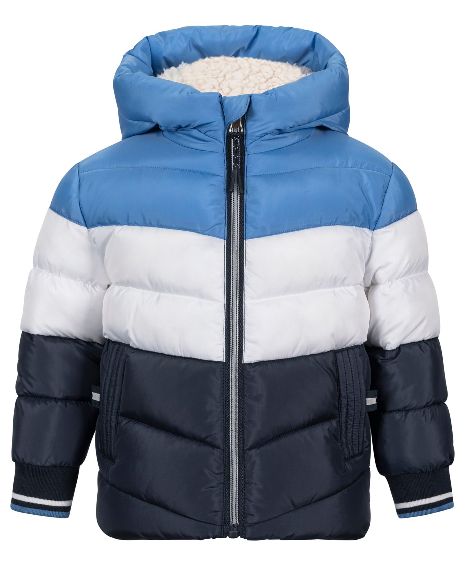 Baby Boys' Tricolor-Block Hooded Puffer Jacket