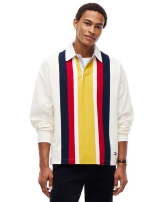 Men's American Icons Rugby Relaxed-Fit Striped Stretch Sweatshirt