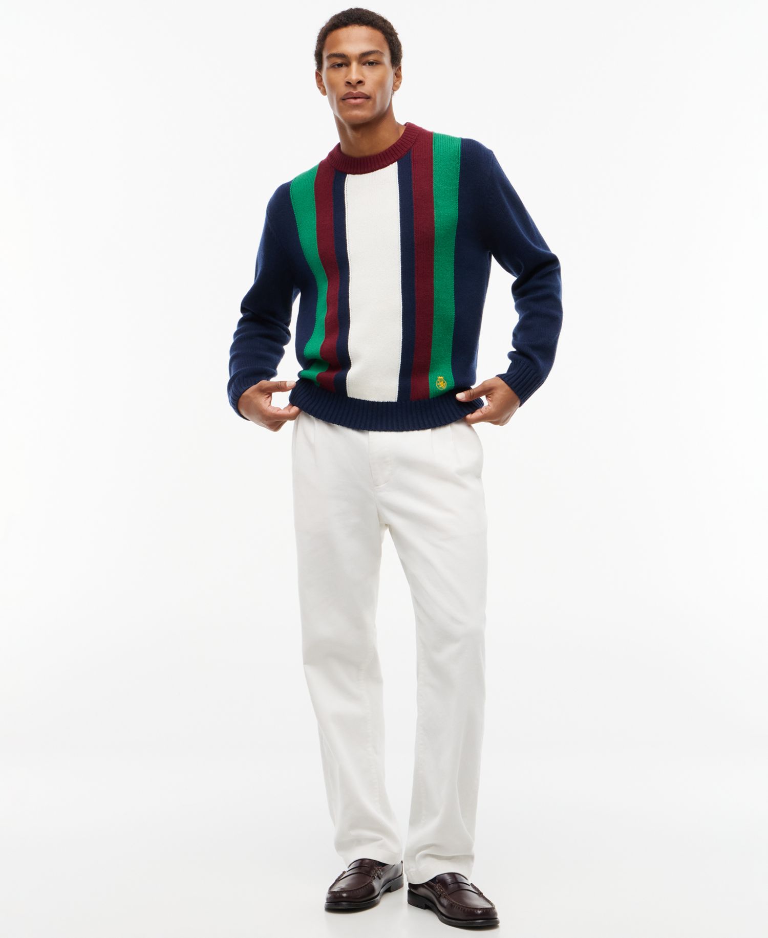 Men's American Icons Striped Long-Sleeve Sweater
