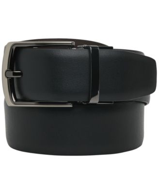 Leather-Blend Half Moon Buckle Dress Belt