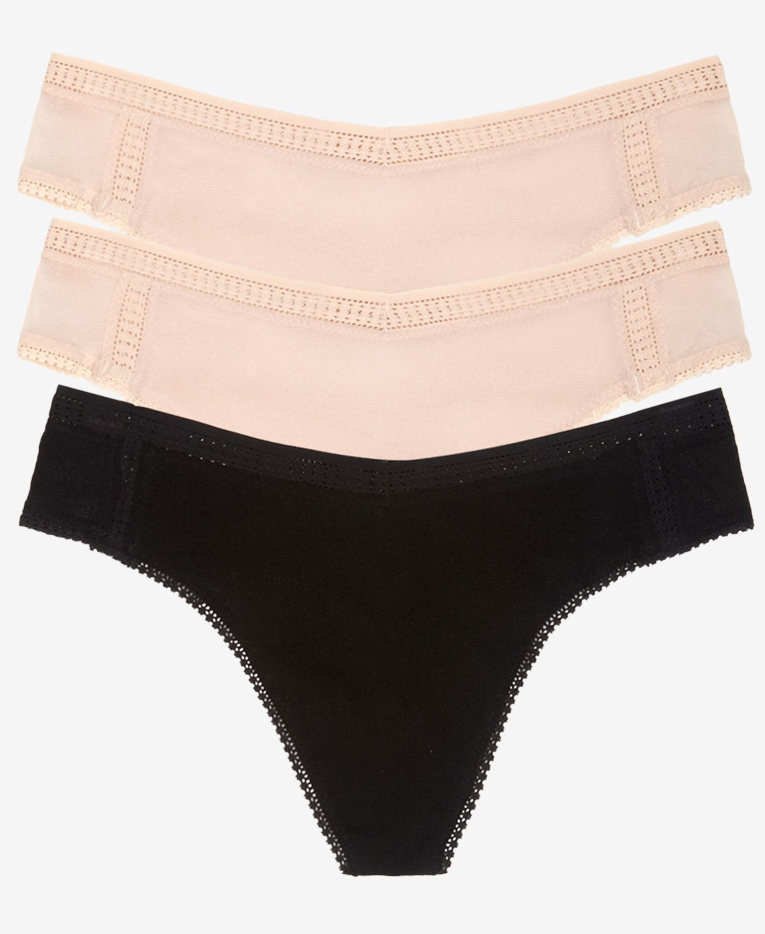 Women's High-Cut High-Rise Gossamer Mesh Thong, 3-Pack