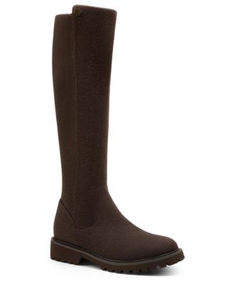 Filipa Round-Toe Stretchy Wool Knee-High Boots