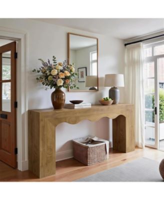 63" Farmhouse Console Table with Storage