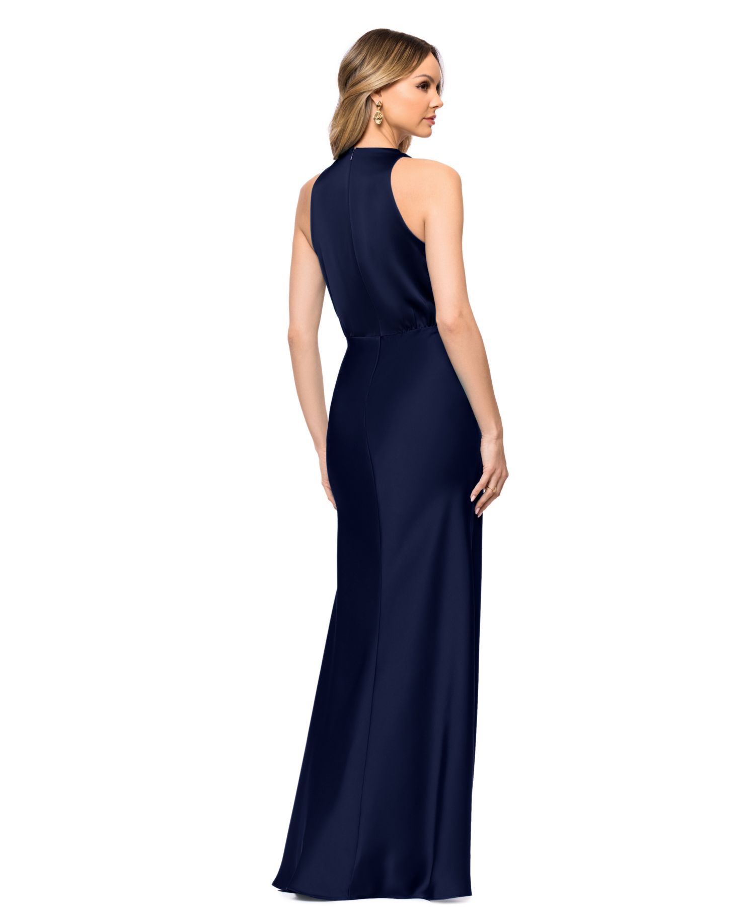 Petite V-Neck Sleeveless Ball Gown