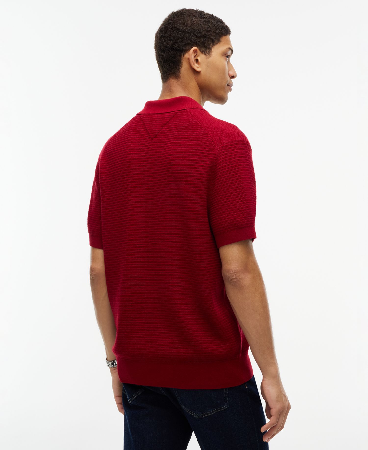 Men's Pima Cotton-Blend Cashmere Regular-Fit Ribbed Cuffs and Hem Polo Shirt