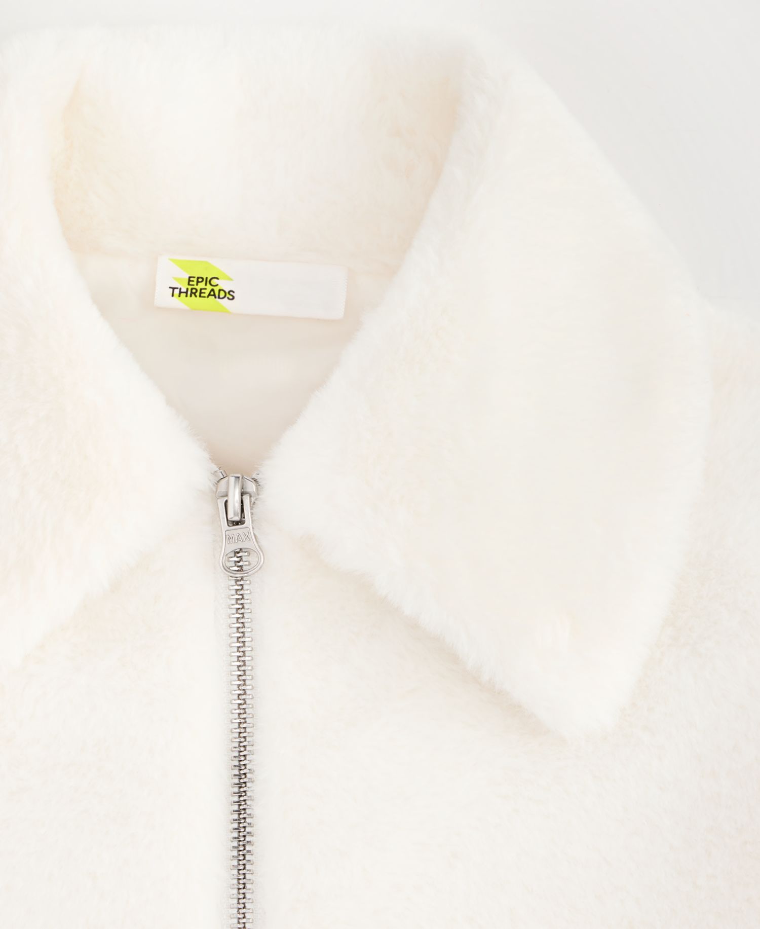 Girls' XS-XL Solid Faux-Fur Jacket