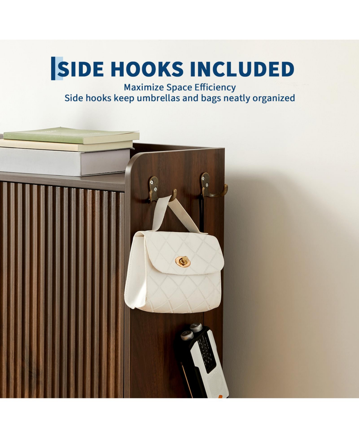 gaomon entryway shoe cabinet with double-layer flip-top drawers, adjustable shelves, and a dust-proof back panel freestanding storage