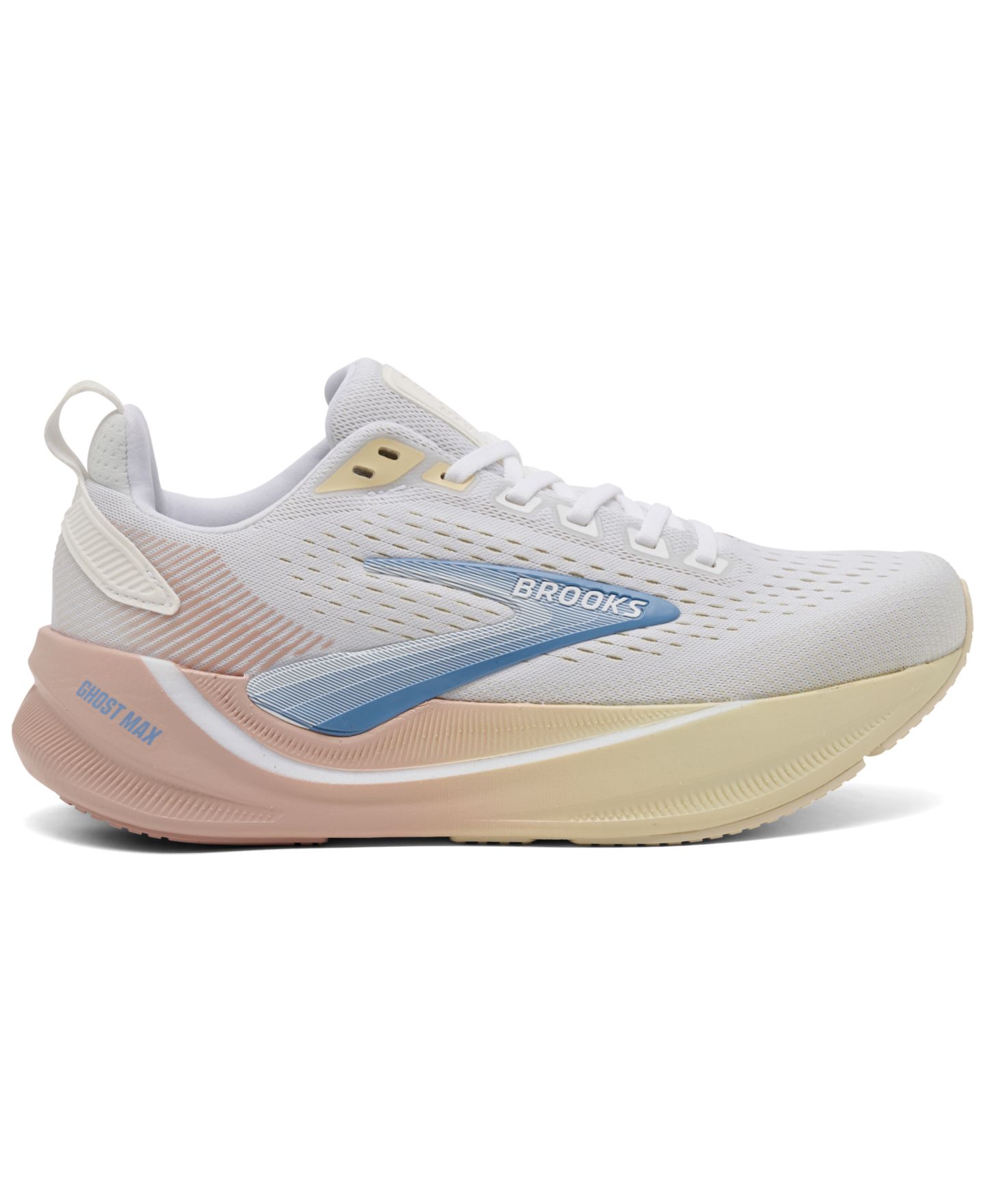 Женские кроссовки Brooks Ghost Max 4 Running, цвет: Белый / Розовый — фото 2