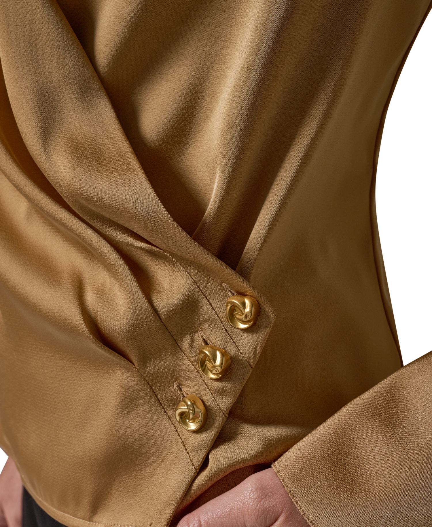 Women's Satin Faux-Wrap Blouse