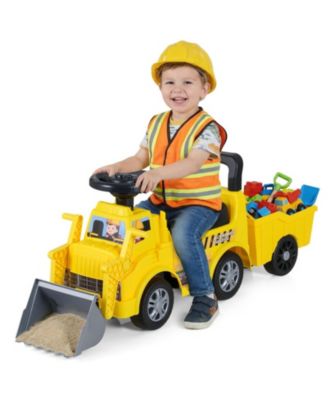 Digger Ride-On Truck with Working Shovel and Sound-Effect Steering, 44 lbs. Capacity, Ages 18 Months+