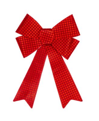 LED Lighted Sequin 17.5" Bow Christmas Decoration