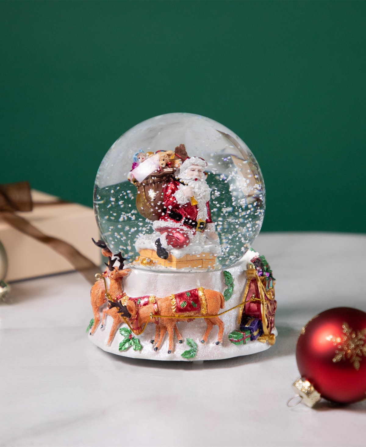 Northlight Santa Delivering Gifts Musical 6.5" Christmas Snow Globe