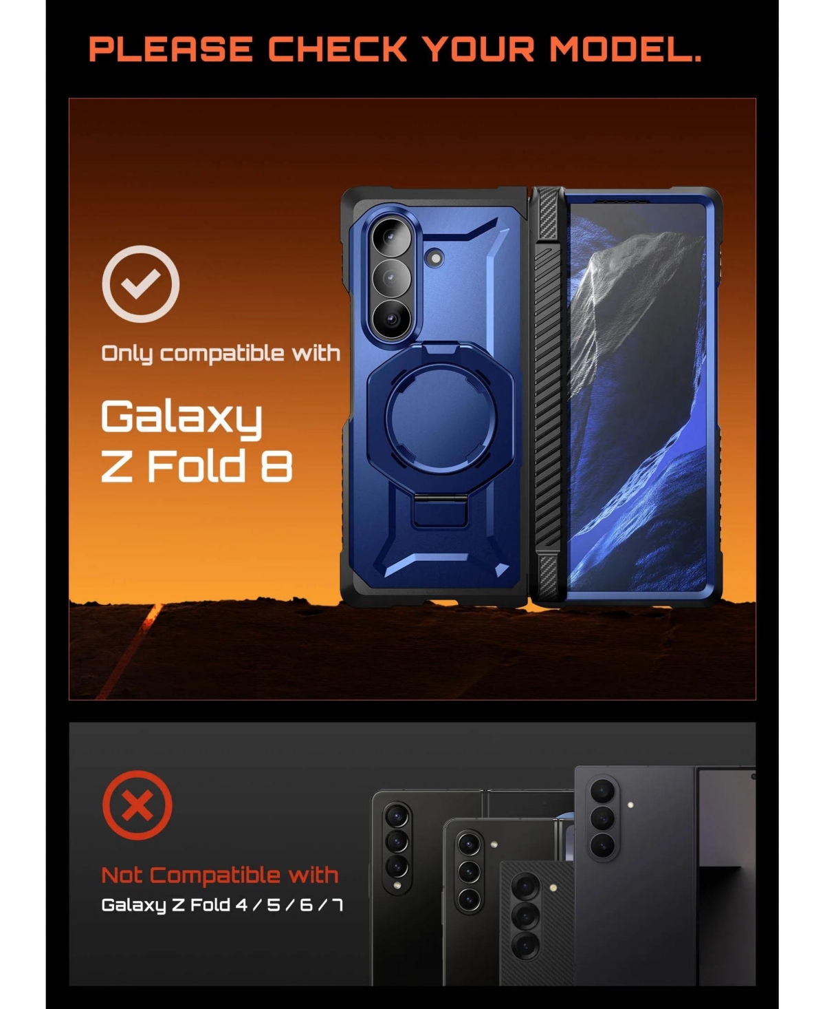 Supcase Ub Grip Rugged MagSafe Case with Hd and Privacy Screen Protectors, Compatible with Samsung Galaxy Z Fold 8 Ultra