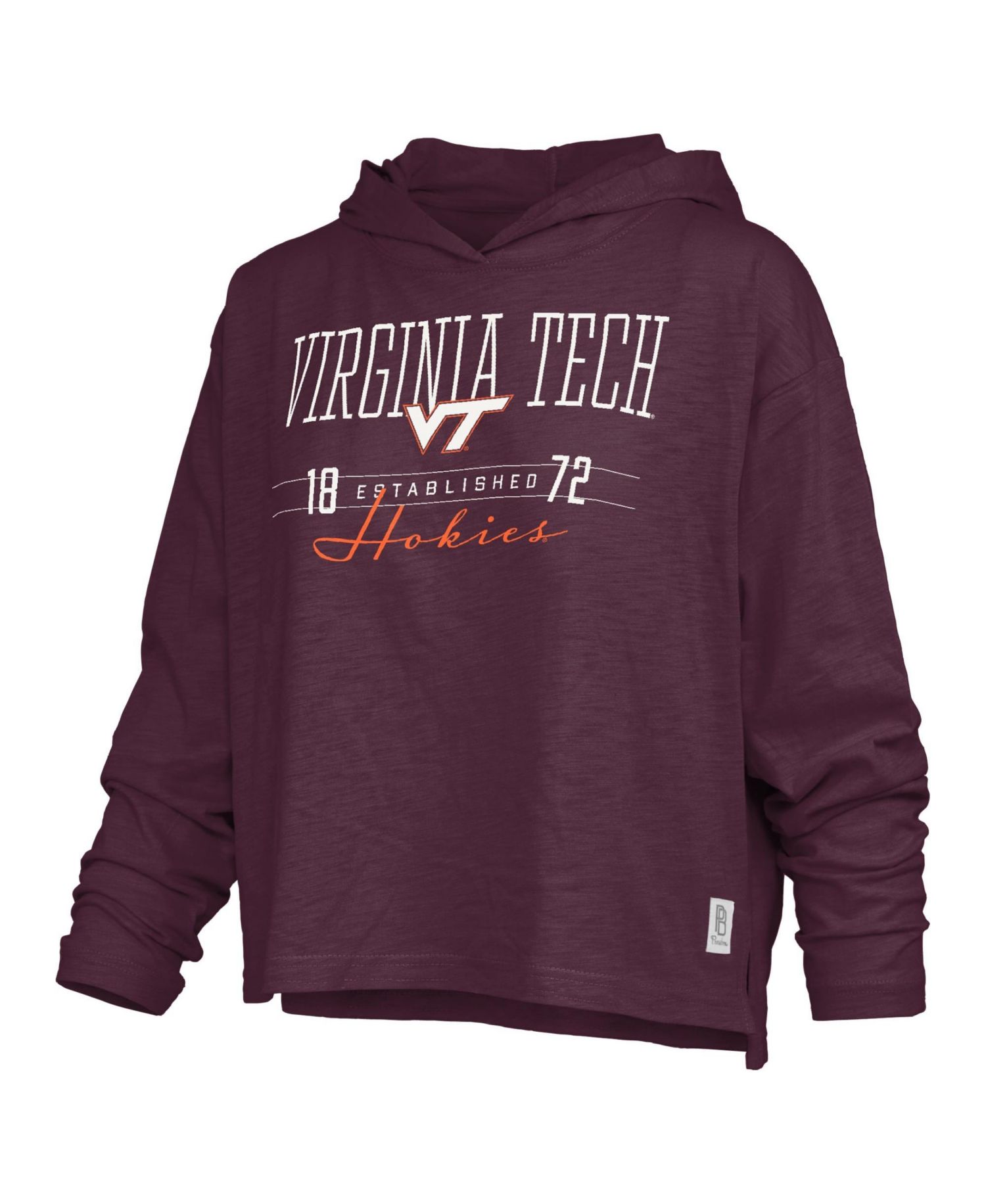 Women's Castillo Virginia Tech Hokies Oversized Slub Hooded T-Shirt