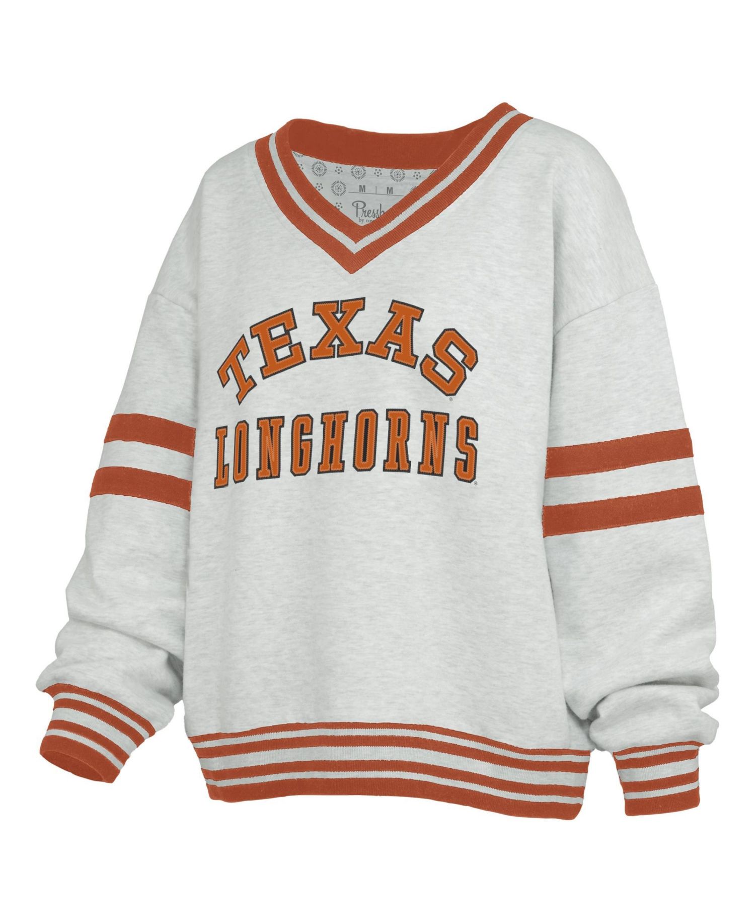 Women's Texas Longhorns Oates V-Neck Oversized-Fit Tackle Twill Sweatshirt