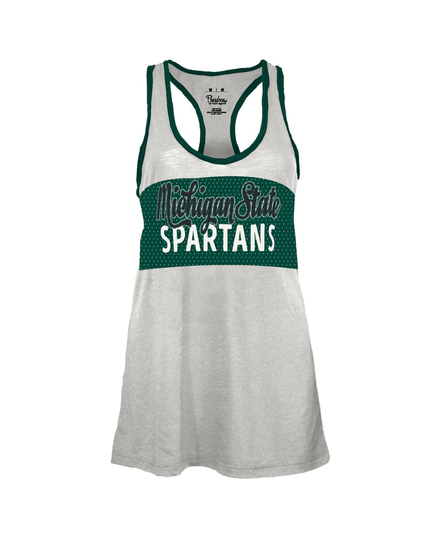 Женский топ Pressbox Michigan State Spartans Tracy Burnout Scoop Neck Racerback — фото 2