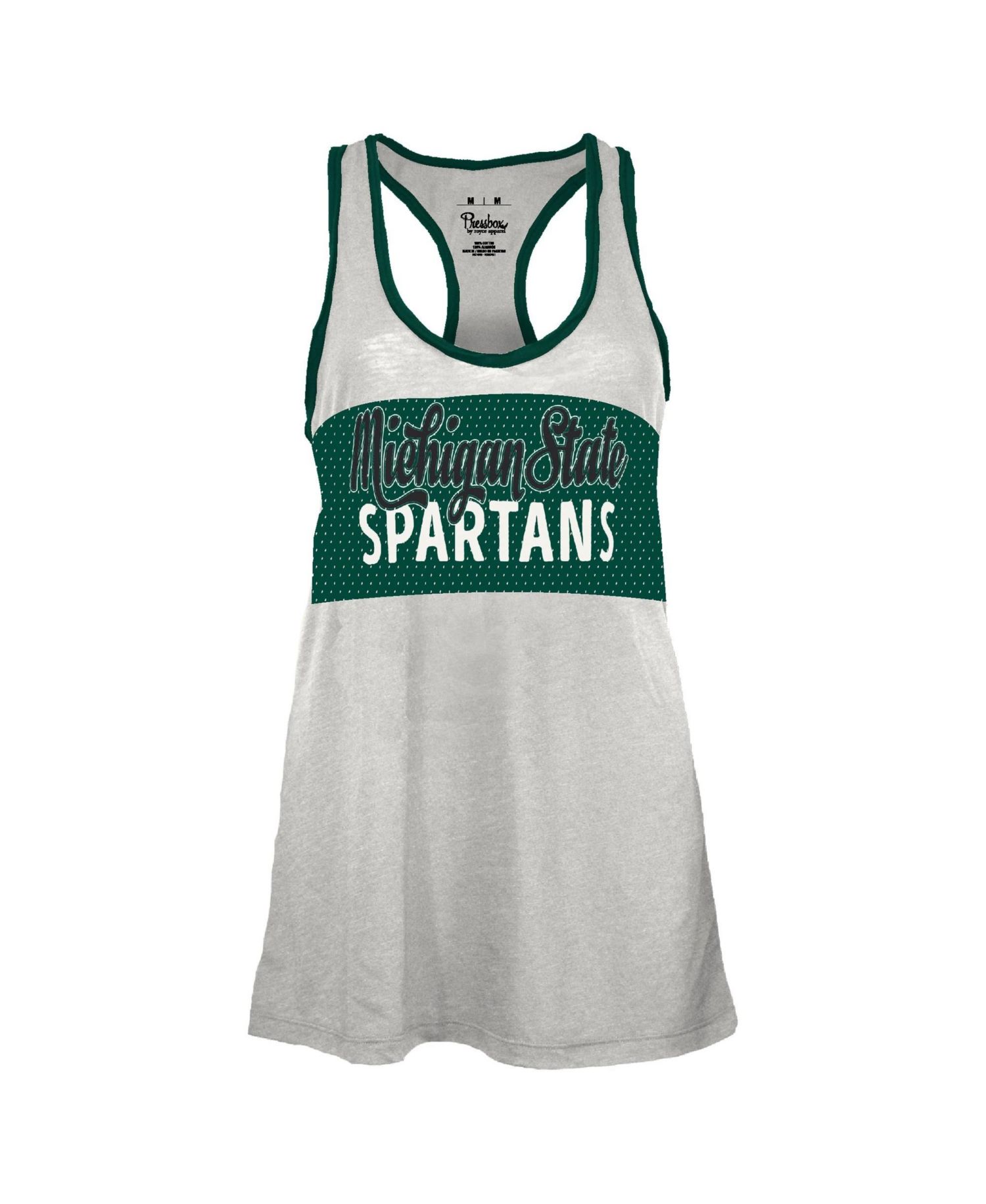 Women's Michigan State Spartans Tracy Burnout Scoop Neck Racerback Tank Top