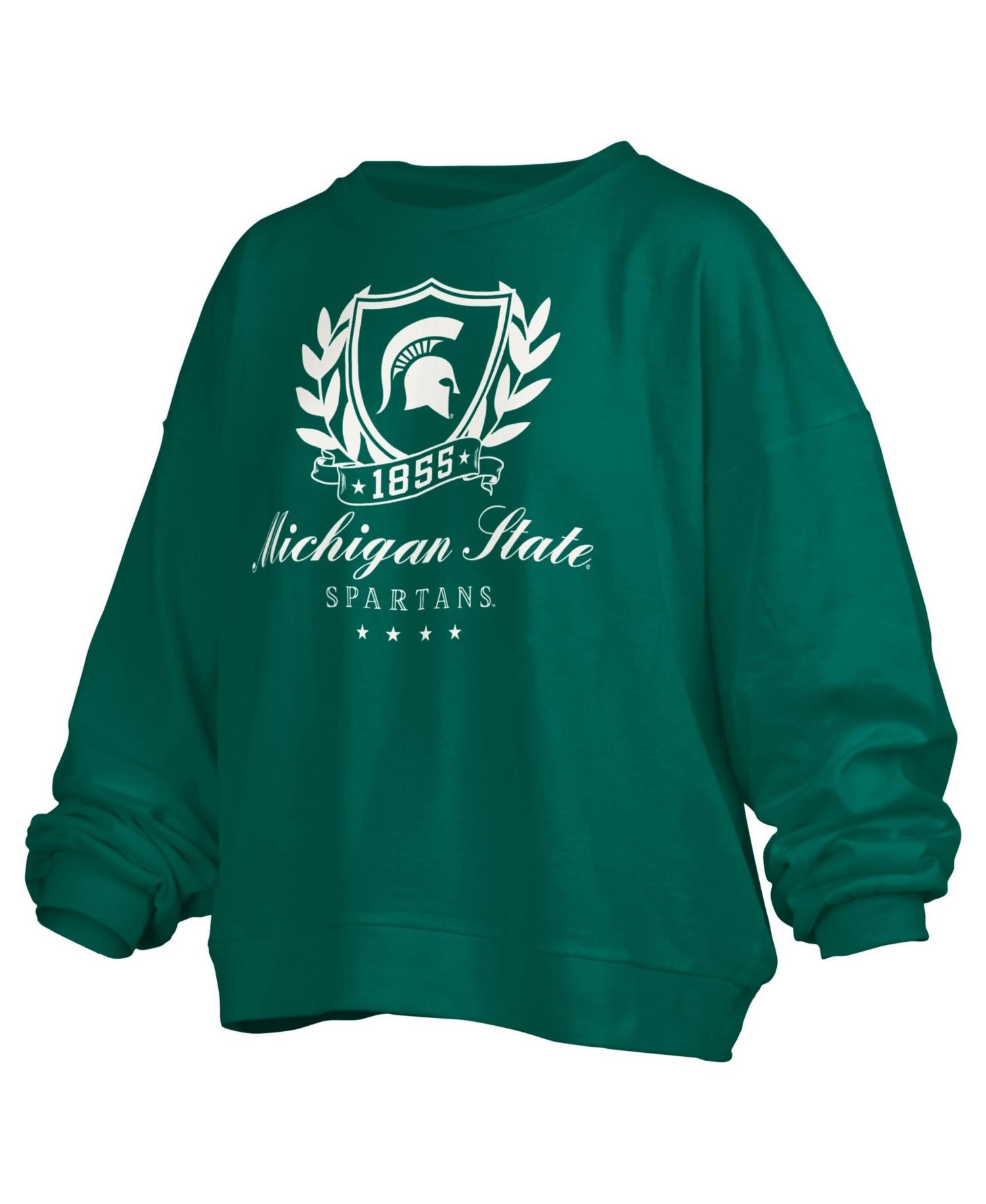 Women's Michigan State Spartans Janice Oversized Fleece-Lined Cropped Sweatshirt