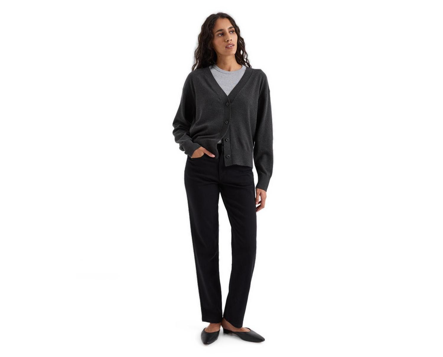 Women's Essential Midweight V-Neck Long-Sleeve Cardigan