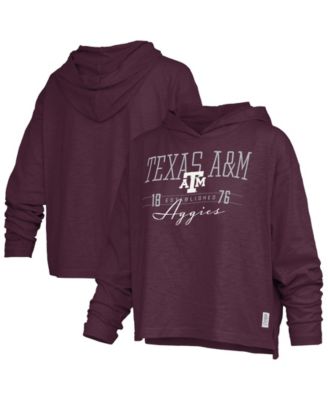 Women's Castillo Texas A&M Aggies Oversized Slub Long-Sleeve Hooded T-Shirt