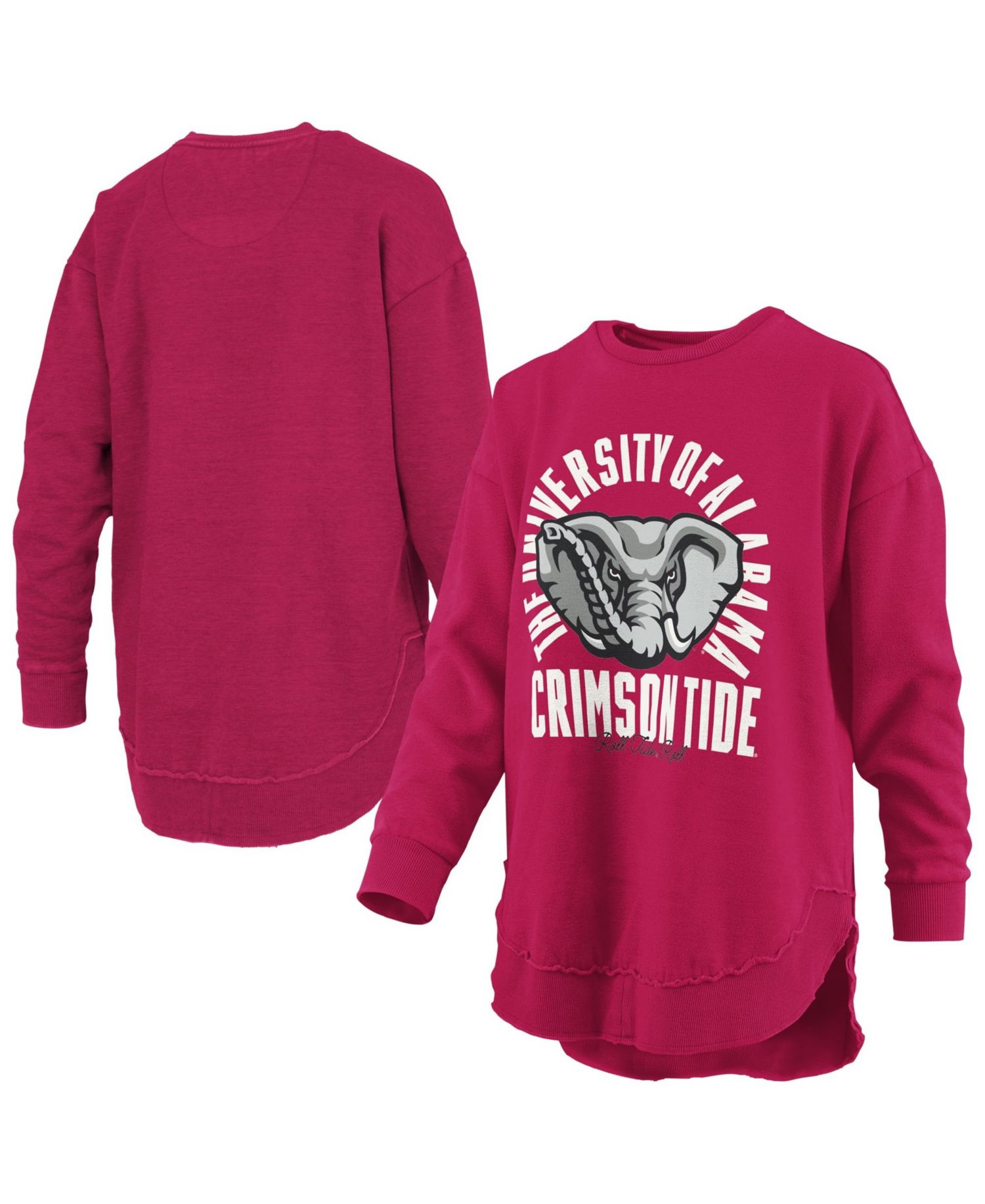 Women's Blitz Alabama Crimson Tide Fleece-Lined Dropped-Shoulder Crewneck Sweatshirt