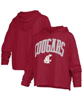 Women's Washington State Cougars Nelson Arch Over Logo Oversized Hooded Side-Slit T-Shirt