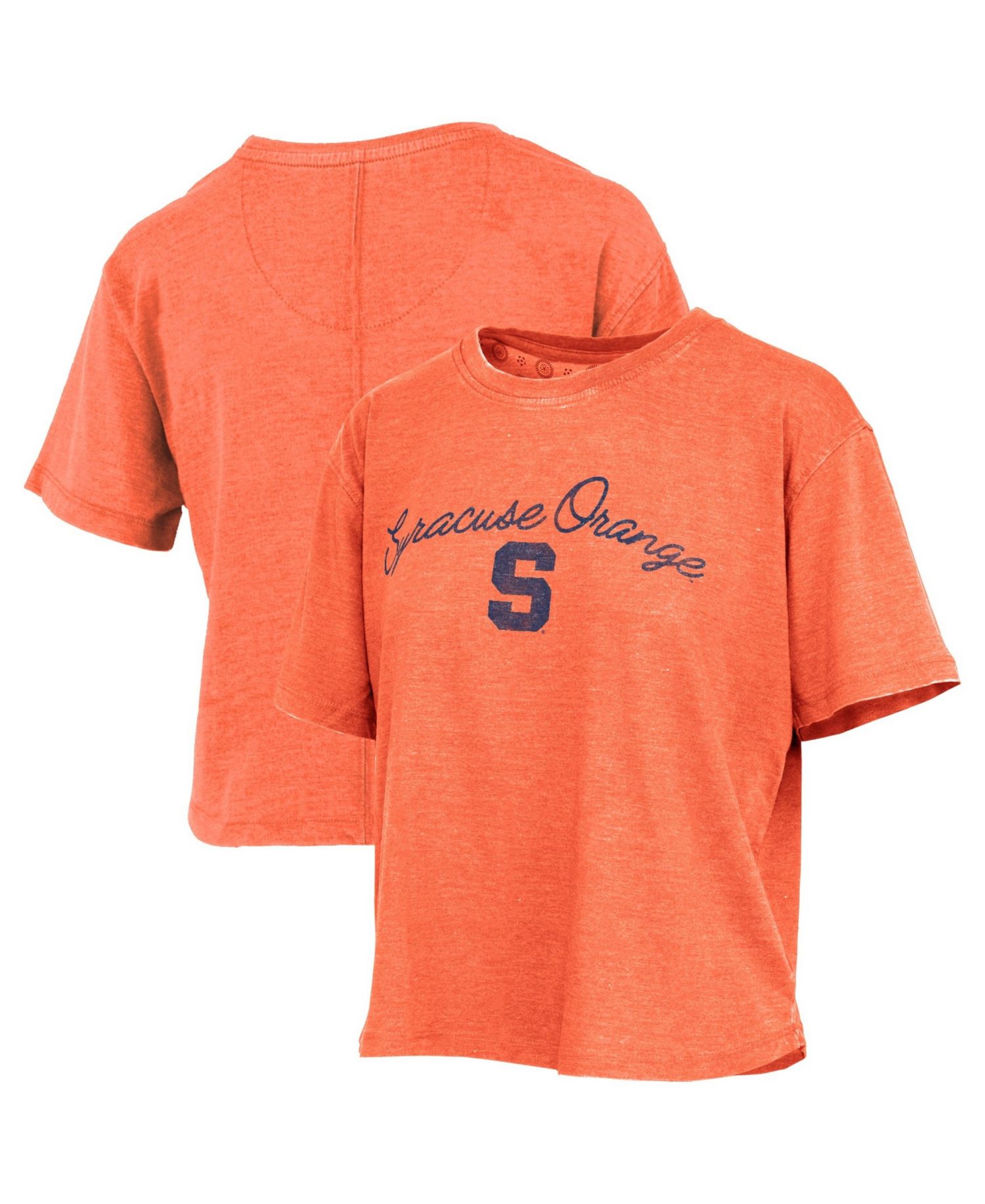 Women's Syracuse Orange Vintage Distressed Script-Over-Logo T-Shirt