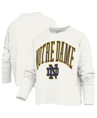 Women's Notre Dame Fighting Irish Motley Long-Sleeve Boxy Waist-Length T-Shirt