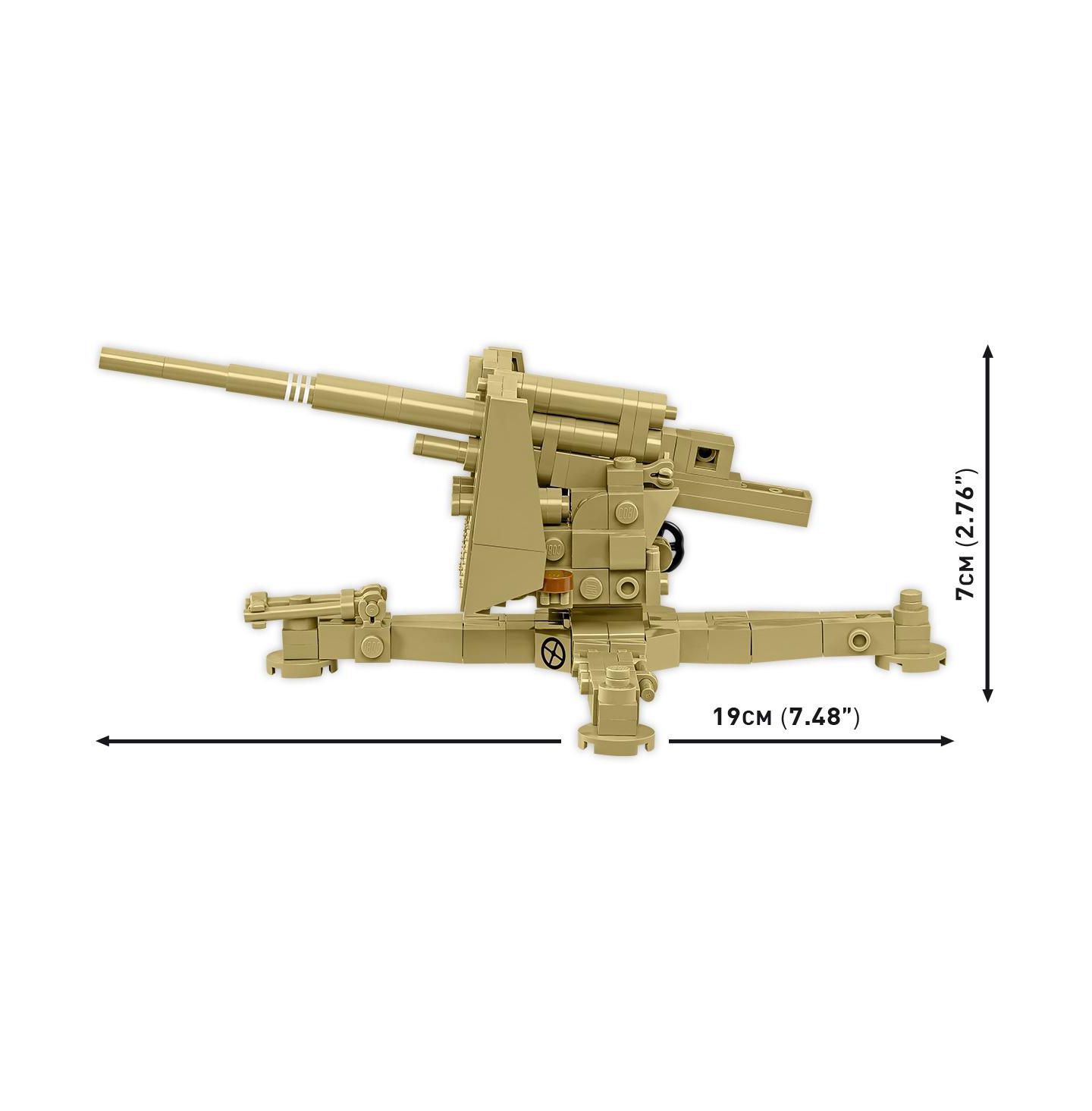 Детский конструктор COBI Historical Collection Wwii 8.8 cm Flak 18 (DAK) Cannon 232-Piece Building Set, Ages 9+ — фото 3