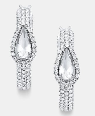 Crystal 26MM Pear Hoop Earrings