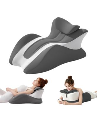 Memory Foam Wedge Pillow 27 Degree Angled Contoured Bed Support Cushion With Removable Cover