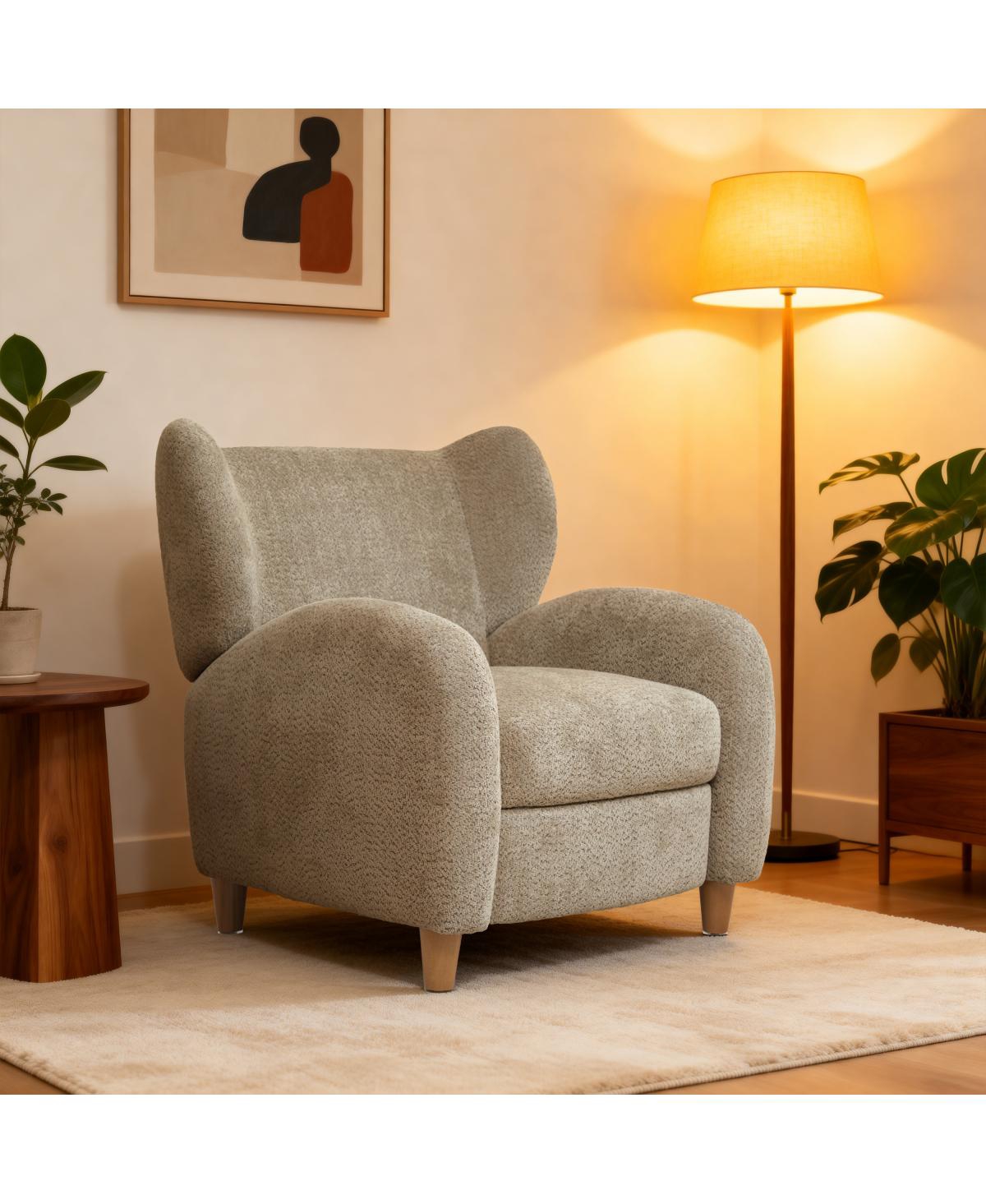 Streamdale Furniture Nordic Chenille Multifunctional Curved Backrest Sofa Chair