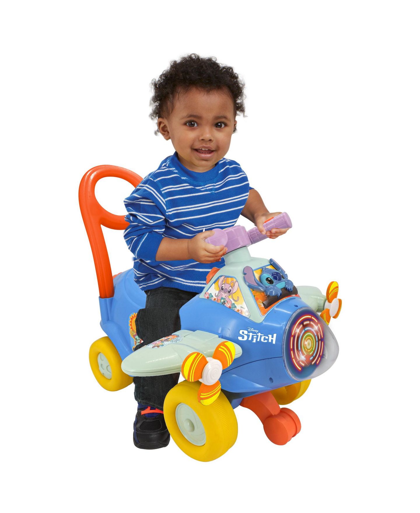 Детская игрушка Disney Stitch Spinning Lights Interactive Ride-On Plane, 20.06" x 17.32" x 16.34", Ages 1+ — фото 6