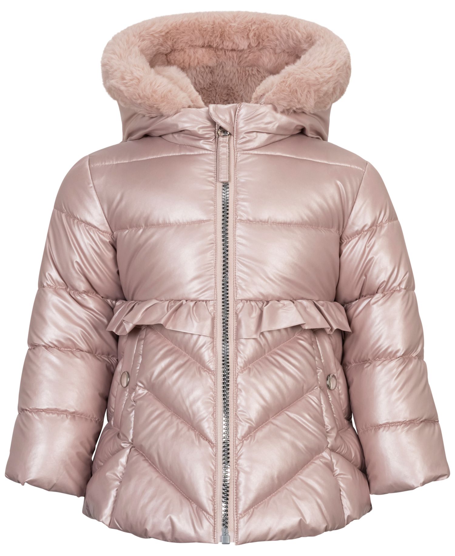 Baby Girls' Metallic Fit & Flare Hooded Coat